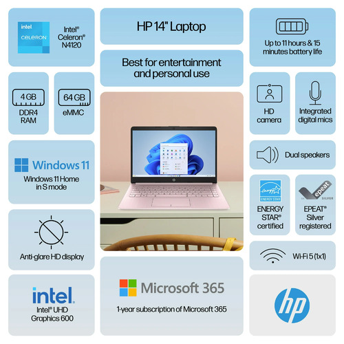 Save $120 on the HP Stream 14 inch Windows Laptop Intel Processor