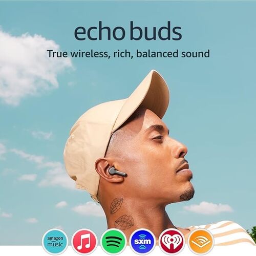 Get Echo Buds Black and 6 Months of Amazon Music Unlimited