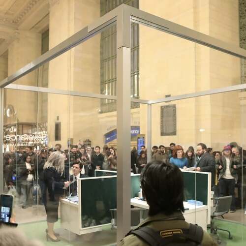 I went to the 'Severance' pop-up in Grand Central Station. It was wild.