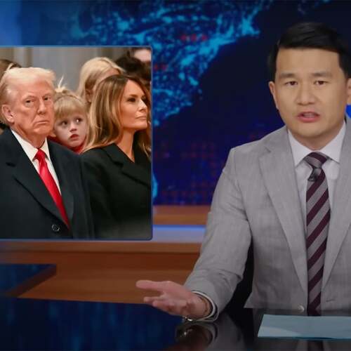 'The Daily Show' gleefully recaps Trump getting a lecturing in church