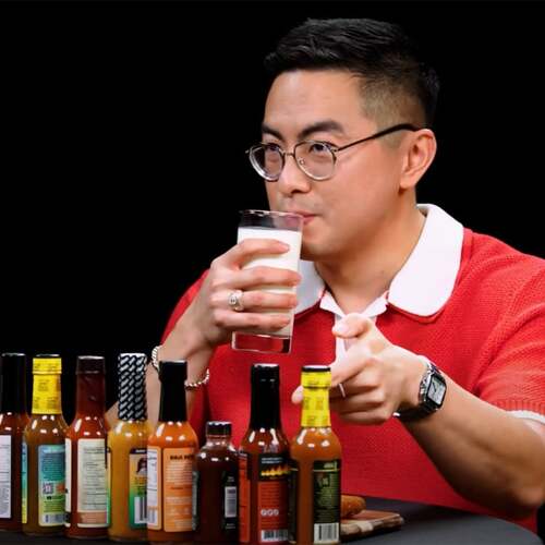 Bowen Yang takes on 'Hot Ones', stays impressively cool