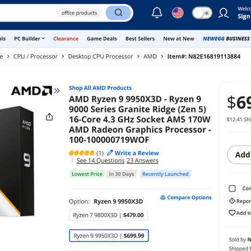 AMD Ryzen 9950X3D Sells Out Almost Immediately