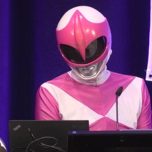 Hacker Dressed As Pink Power Ranger Dismantles Racist Websites Live on Stage