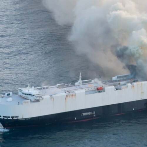 Cargo Ship Carrying EVs, Oil Burns for 3 Weeks Before Sinking Off Coast of Alaska